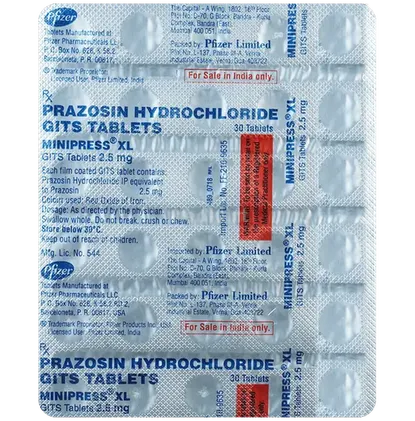 minipress xl 2.5mg tablet 30's